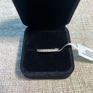 Stackable Eternity Band Moissanite & Silver Ring Size 8